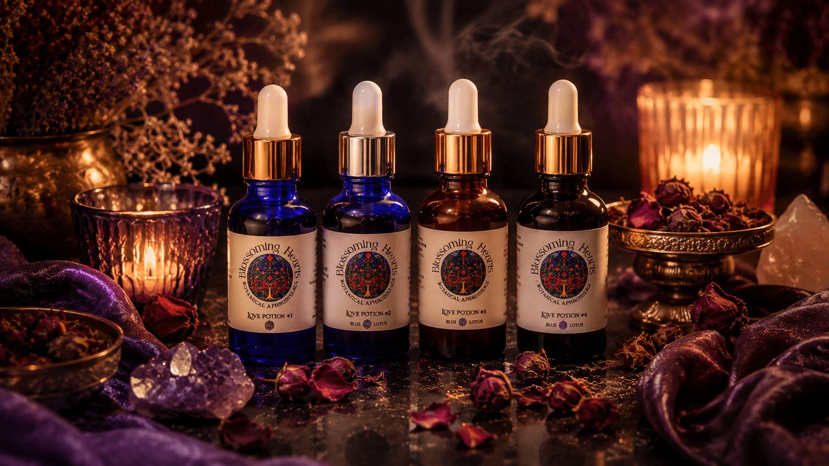 Blossoming Hearts winter special — Love Potions #1 to #4.